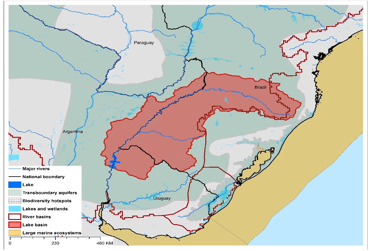 (a)Salto de Grande basin and associated  transboundary water systems